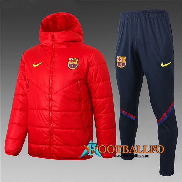 Chaqueta de Plumas FC Barcelona Roja + Pantalones 2020/2021