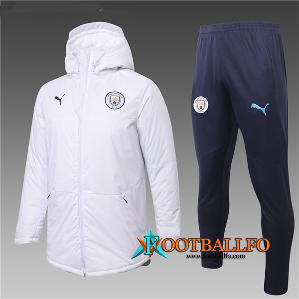 Chaqueta de Plumas Manchester City Blanco + Pantalones 2020/2021