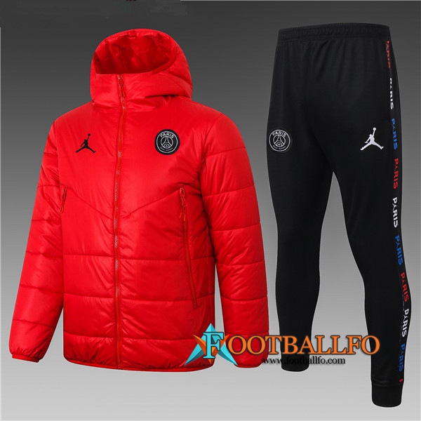 Chaqueta de Plumas PSG Jordan Roja + Pantalones 2020/2021
