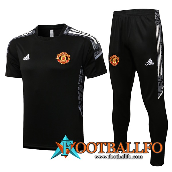 Camiseta Polo Manchester United + Pantalones Blanca/Negro 2021/2022