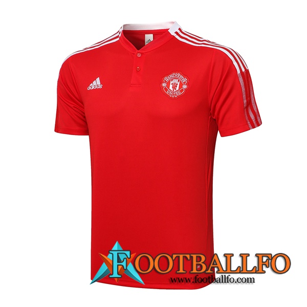 Camiseta Polo Manchester United Blanca/Rojo 2021/2022