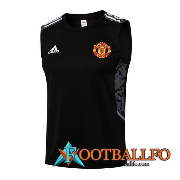 Camiseta Entrenamiento sin mangas Manchester United Negro 2021/2022