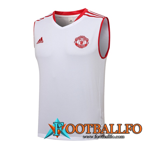 Camiseta Entrenamiento sin mangas Manchester United Blanca 2021/2022