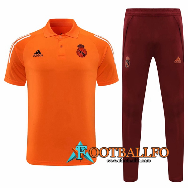 Polo Futbol Paris Real Madrid + Pantalones Naranja 2020/2021