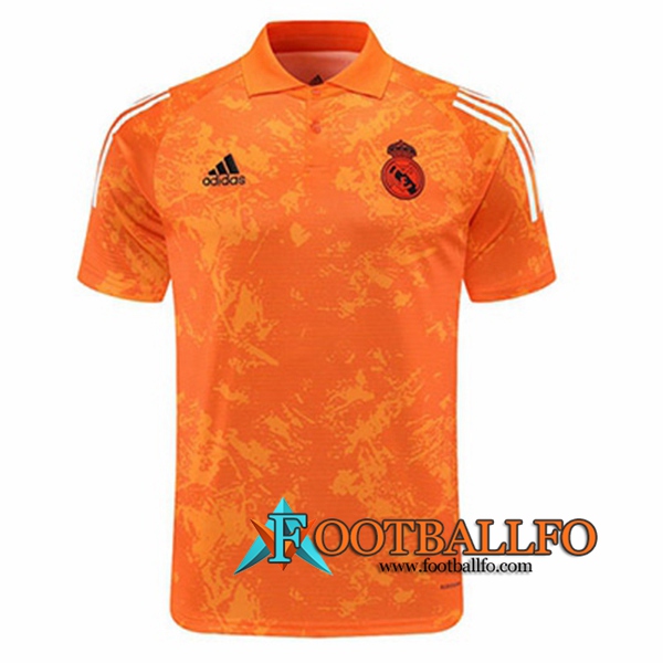 Polo Futbol Real Madrid Naranja/Blanco 2020/2021