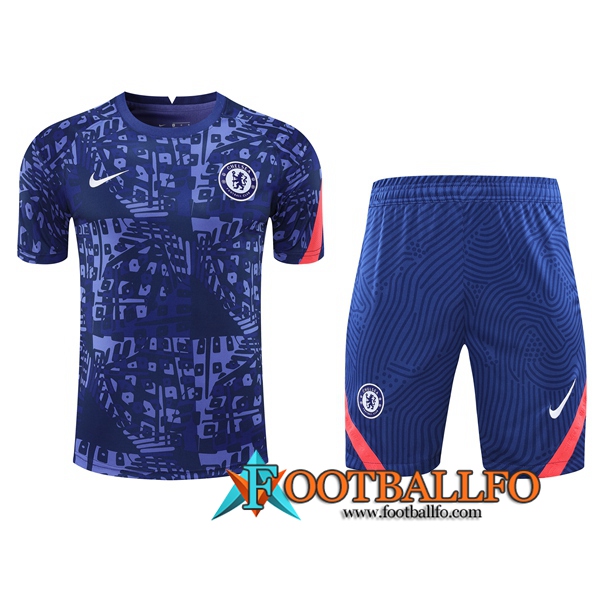 Camiseta Entrenamiento FC Chelsea + Shorts Azul 2020/2021