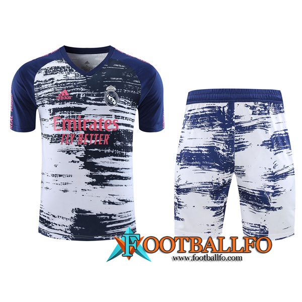 Camiseta Entrenamiento Real Madrid + Shorts Blanco/Azul 2020/2021
