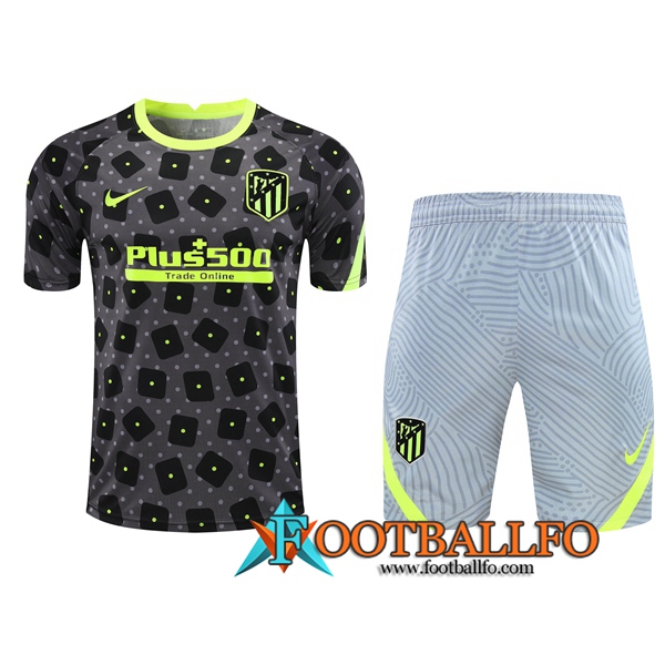 Camiseta Entrenamiento Atletico Madrid + Shorts Negro/Gris 2020/2021