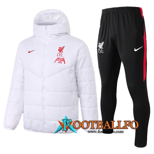 Chaqueta De Plumas FC Liverpool + Pantalones Blanco 2020/2021