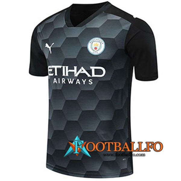 Camisetas Futbol Manchester City Portero Negro 2020/2021