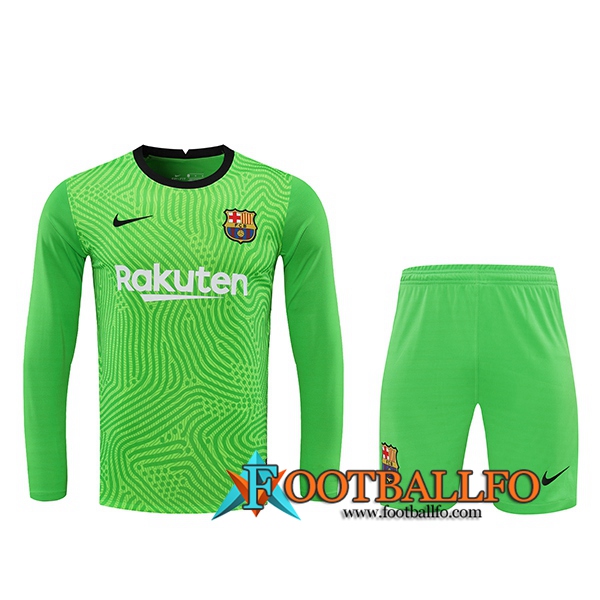 Camisetas Futbol FC Barcelona Portero Verde Manga Larga 2020/2021