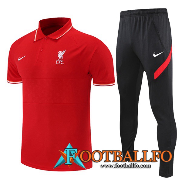 Camiseta Polo FC Liverpool + Pantalones Rojo 2021/2022