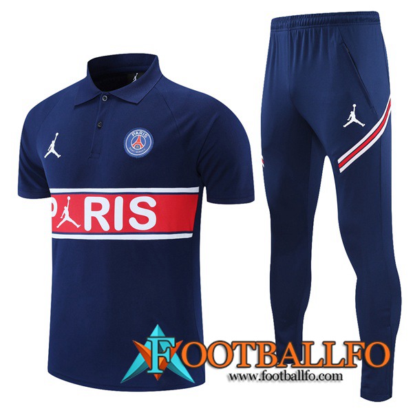 Camiseta Polo Jordan PSG + Pantalones Azul Marino/Rojo/Blanca 2021/2022