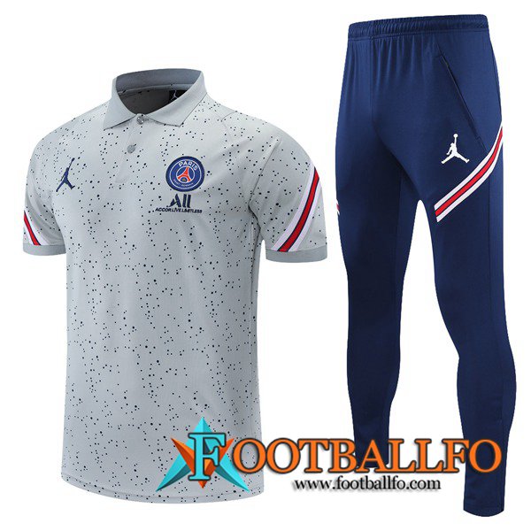 Camiseta Polo Jordan PSG + Pantalones Gris/Rojo 2021/2022