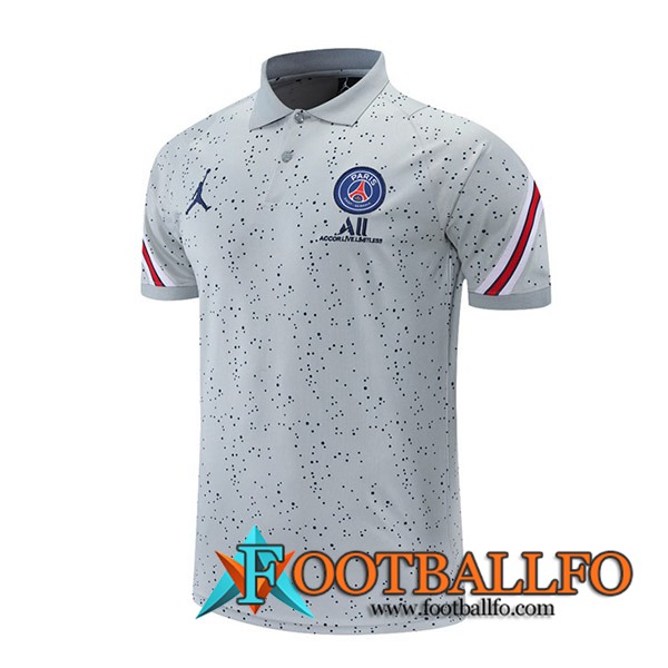 Camiseta Polo Jordan PSG Gris/Rojo 2021/2022