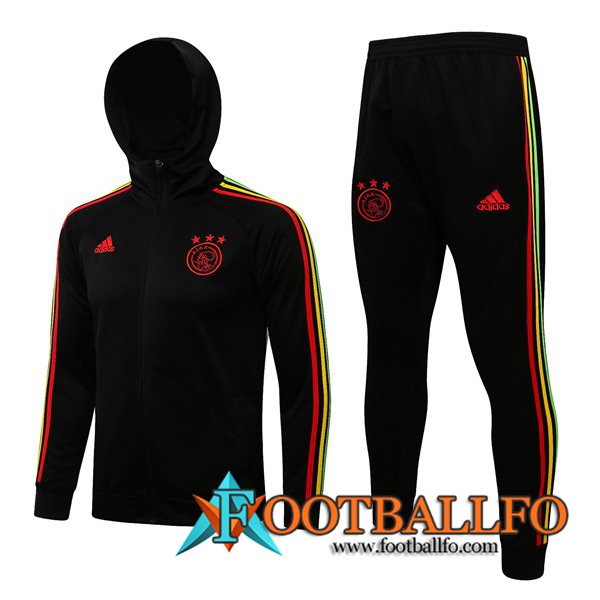 Chaqueta Con Capucha Chandal AFC Ajax Noir/Rojo 2021/2022