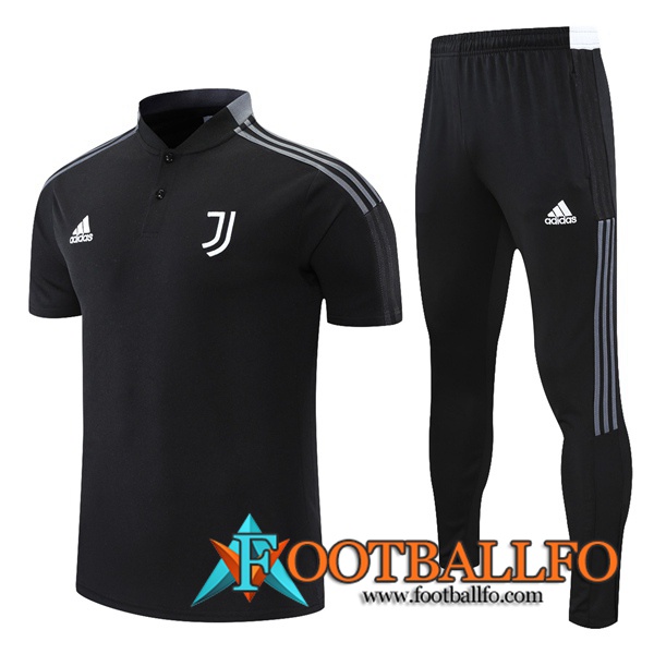 Camiseta Polo Juventus + Pantalones Negro/Gris 2021/2022