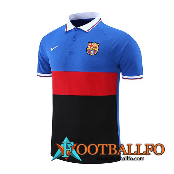Camiseta Polo FC Barcelona Azul/Negro/Rojo 2021/2022