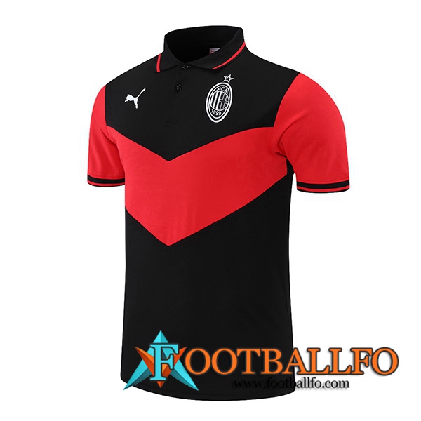 Camiseta Polo AC Milan Negro/Rojo 2021/2022