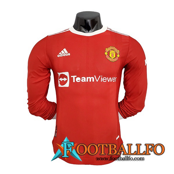 Camiseta Futbol Manchester United Titular Manga Larga 2021/2022