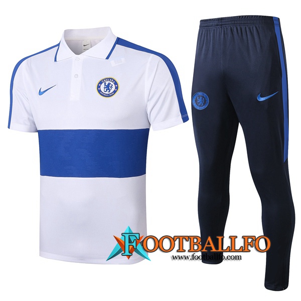 Polo Futbol FC Chelsea + Pantalones Blanco Azul 2020/2021