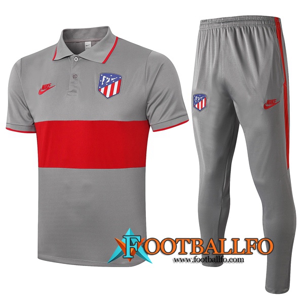 Polo Futbol Atletico Madrid + Pantalones Gris Roja 2020/2021