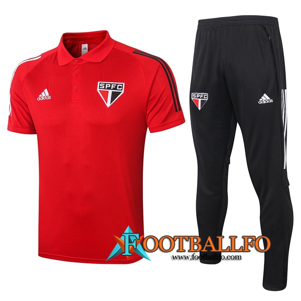 Polo Futbol Sao Paulo FC + Pantalones Roja 2020/2021