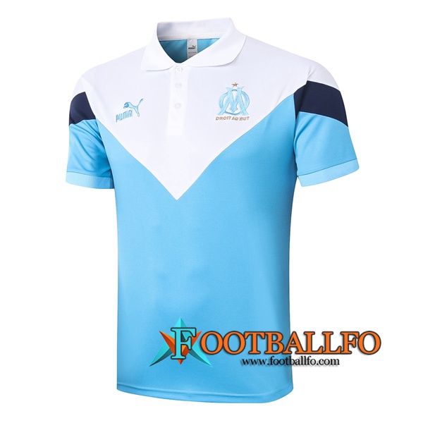 Polo Futbol Marsella OM Blanco Azul 2020/2021