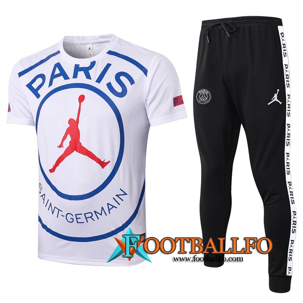 Camisetas de entrenamiento Paris PSG Jordan + Pantalones Blanco 2020/2021