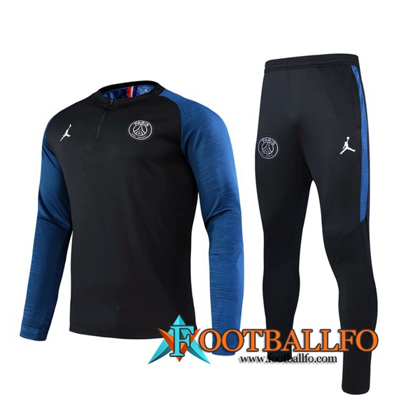 Chandal Futbol + Pantalones Pairis PSG Jordan Negro Azul 2020/2021