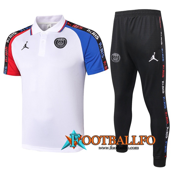 Polo Futbol Paris PSG Jordan + Pantalones Blanco Azul Roja 2020/2021