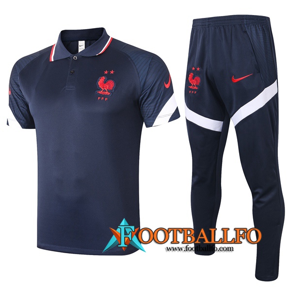 Polo Futbol Francia + Pantalones Azul Royal 2020/2021