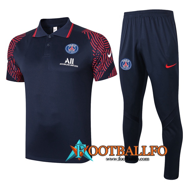Polo Futbol Paris PSG + Pantalones Azul Royal 2020/2021