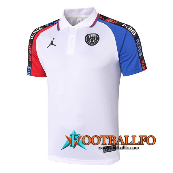 Polo Futbol Paris PSG Jordan Blanco Azul Roja 2020/2021