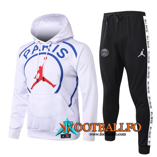 Chandal Futbol - Chaqueta con capucha + Pantalones Pairis PSG Jordan Blanco 2020/2021