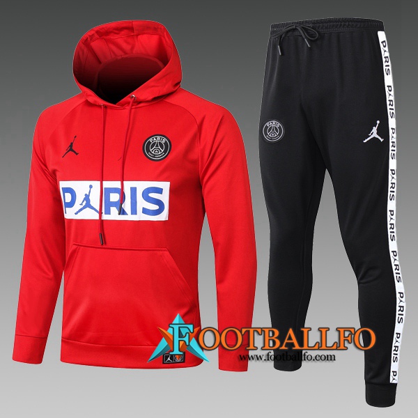Chandal Futbol - Chaqueta Con Capucha PSG Jordan Ninos Roja 2020/2021