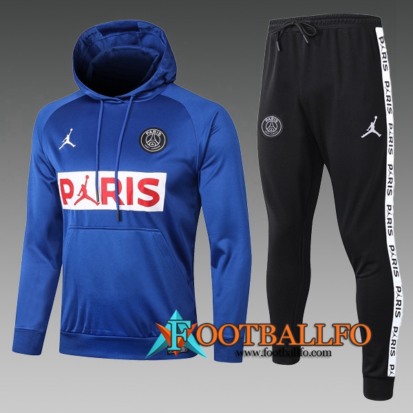 Chandal Futbol - Chaqueta Con Capucha PSG Jordan Ninos Azul 2020/2021
