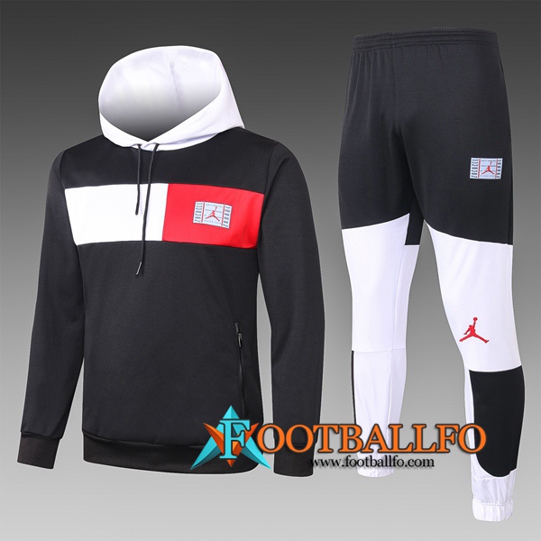 Chandal Futbol - Chaqueta Con Capucha PSG Jordan Ninos Negro 2020/2021
