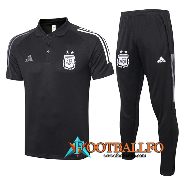 Polo Futbol Argentina + Pantalones Negro 2020/2021
