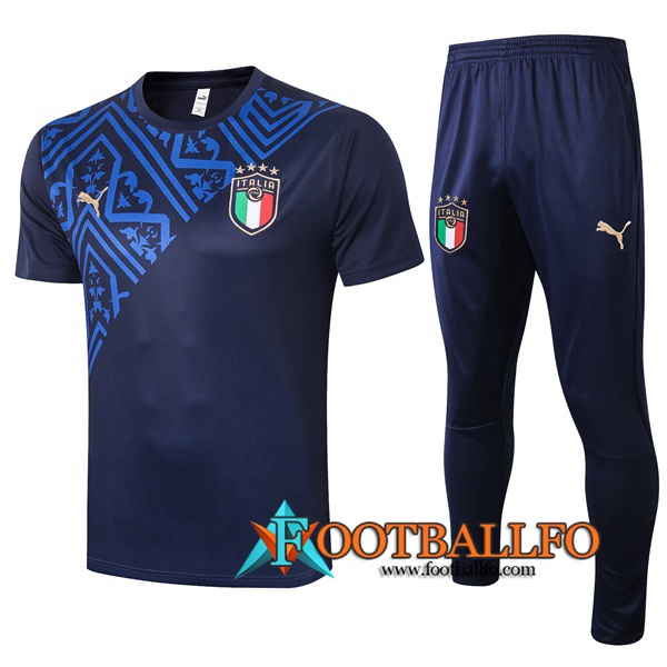 Camisetas de entrenamiento Italia + Pantalones Azul Royal 2020/2021
