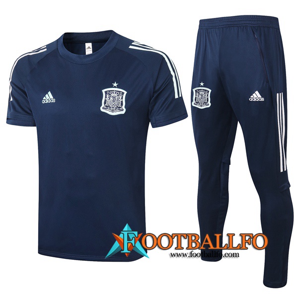Camisetas de entrenamiento España + Pantalones Azul Royal 2020/2021