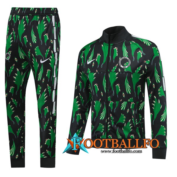 Chandal Futbol - Chaqueta + Pantalones Nigeria Negro Verde 2020/2021