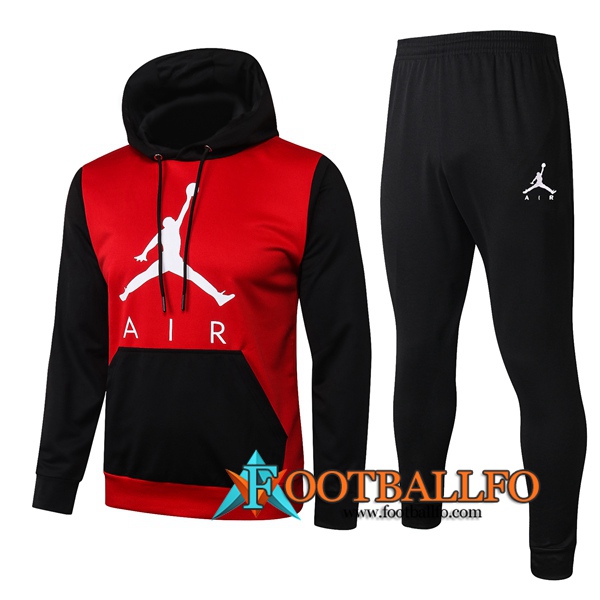 Nueva Chandal Futbol - Chaqueta con capucha + Pantalones Pairis PSG Jordan Roja Negro 2020/2021