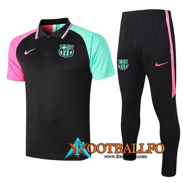 Polo Futbol FC Barcelona + Pantalones Negro 2020/2021