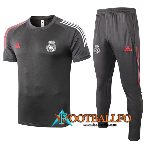 Camisetas de entrenamiento Real Madrid + Pantalones Gris 2020/2021
