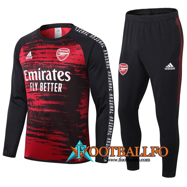 Chandal Futbol + Pantalones Arsenal Negro Roja 2020/2021