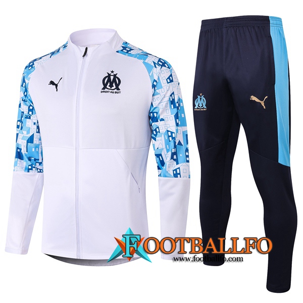 Chandal Futbol - Chaqueta + Pantalones Marsella OM Blanco 2020/2021