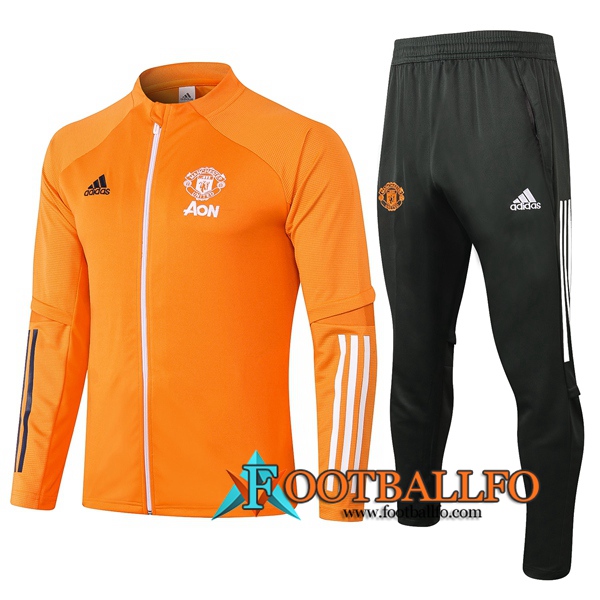 Chandal Futbol - Chaqueta + Pantalones Manchester United Naranja 2020/2021