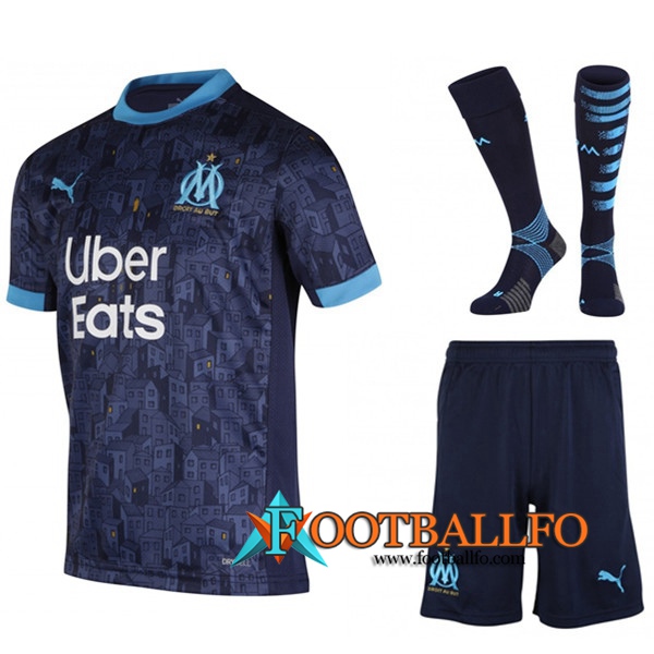 Traje Camisetas Futbol Marsella OM Segunda (Cortos+Calcetines) 2020/21