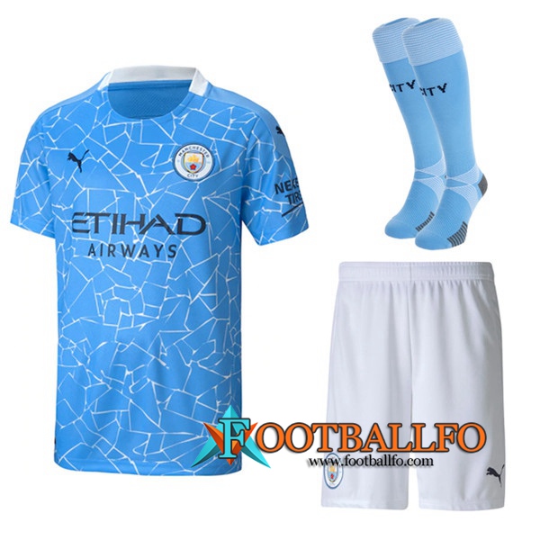 Traje Camisetas Futbol Manchester City Primera (Cortos+Calcetines) 2020/21
